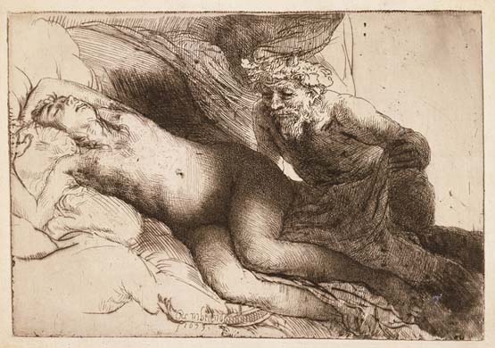 Rembrandt - Jupiter y Antiope