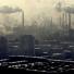 Steel mills blowing smoke over residential buildings