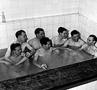 Stanley Matthews and friends in the bath
