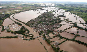 An aerial view of Upton-upon-Severn in Worcestershire