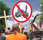 Protest against plans to build a mosque in Cologne, Germany