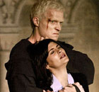 A still from the film The Da Vinci Code showing British actor Paul Bettany and French actor Audrey Tautou