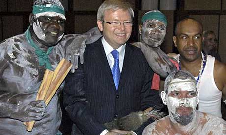 Kevin Rudd with Aboriginal leaders