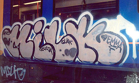 Raymond Agbegah’s graffiti tag ‘Milk’ with a heartfelt tribute to ‘Emma”, on a train.