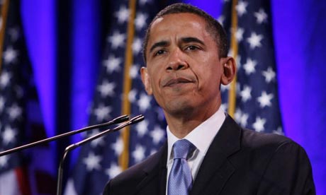 Barack Obama speaks about race during an address in Philadelphia. Photograph: Alex Brandon/AP