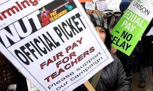 Teachers on strike in Birmingham