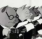 A still from the 1954 film Animal Farm, based on the book by George Orwell