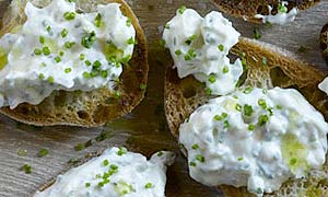 Hugh Fearnley-Whittingstall's goat's cheese and chives