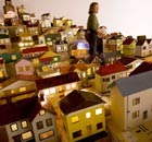  Artist Rachel Whiteread works on her installation piece Village