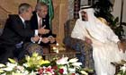 George Bush with Saudi Arabia's King Abdullah in Riyadh