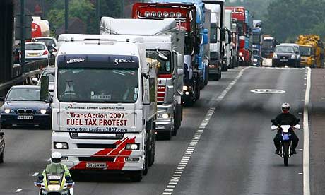 Fuel protesters on the A2 in Kent