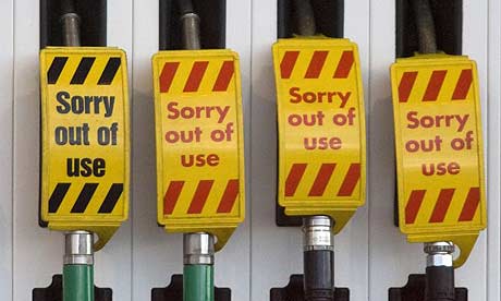 Fuel pumps at a Shell petrol station near Liverpool