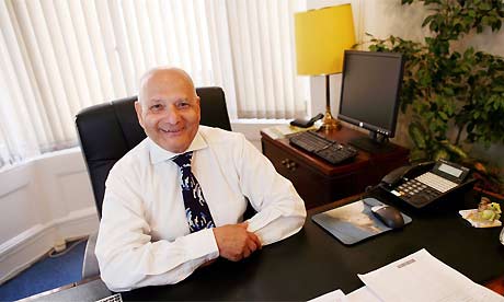 End of retirement? Basel Rubens, 75, in his office where he does clerical work for a chartered accountant, Clayman & Co in London 