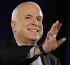 Republican presidential candidate John McCain at a campaign stop in Hudson, Wisconsin