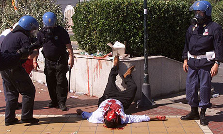 Police riot in Genoa