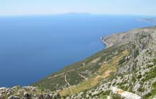 Vis island seen from Hvar, Croatia