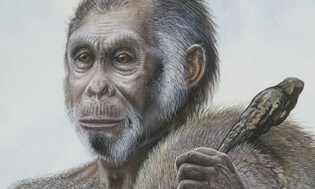 The painting is of a male Homo floresiensis, the 