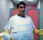 Apprentice 2008: Raef dresses as a teddy bear