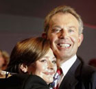 Tony Blair and Cherie Blair. Photograph: Peter Macdiarmid/Getty Images.