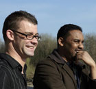 Othman and mentor Paul on Time Together's Cardiff project