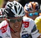 Carlos Sastre, left, and Frank Schleck, right