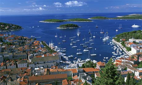 Hvar harbour and the Pakelni Islands, Croatia