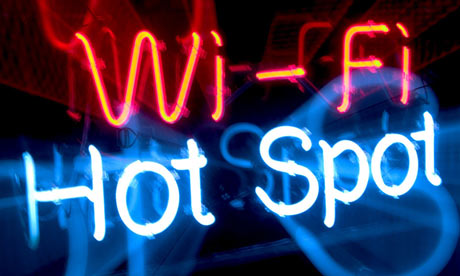 Wi-Fi hot spot neon sign